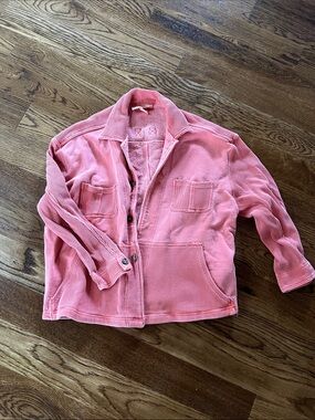 Women's Pink Corduroy Button Jacket